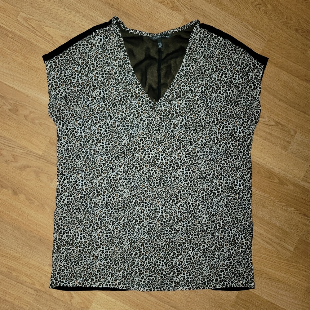 Victoria's Secret jaguar print sheer back top